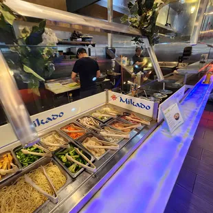 interior, sushi and sashimi