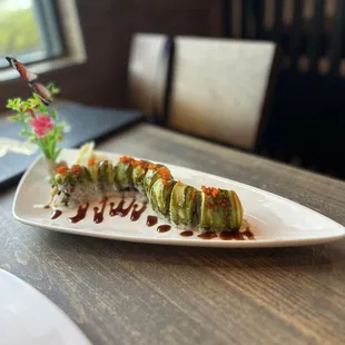 a plate of food on a table