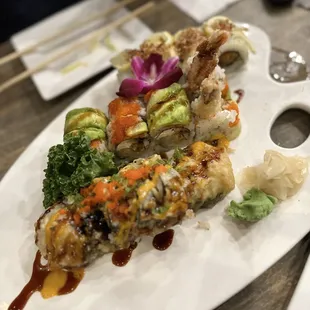 Lemon Oyster Roll, Lion King Roll, Fuji Yama Roll