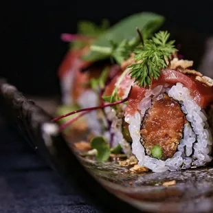 TNT love roll with bluefin tuna on top