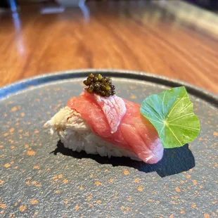 Fatty Tuna with king carb &amp; caviar