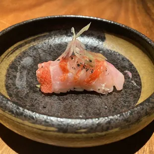 Delicious 5 day aged kinmadai with bamboo black salt /moyga