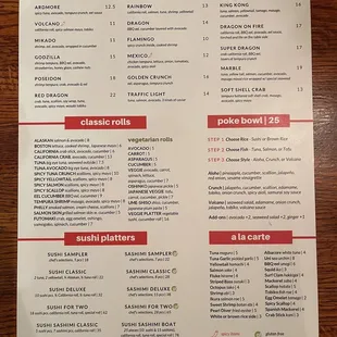 (sushi) menu