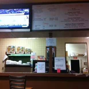 From the tables, have bar seating and beer