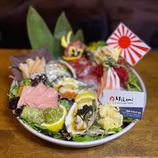 a plate of sushi