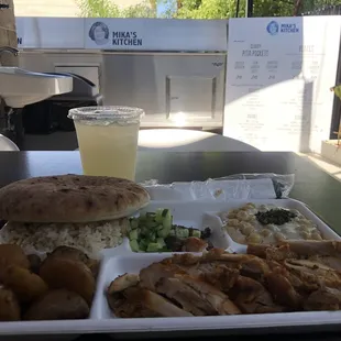 a tray of food on a table