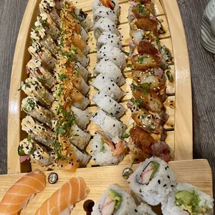 sashimi, sushi, sushi and sashimi, food