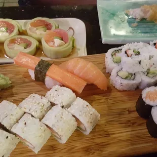 sushi, sushi and sashimi, food, sashimi