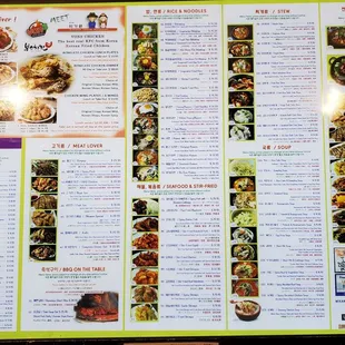 Menu board outside of the restaurant.