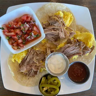 Spicy Pork and Eggs Taco