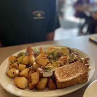 Scramble with potatoes