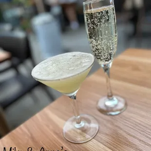 two glasses of champagne