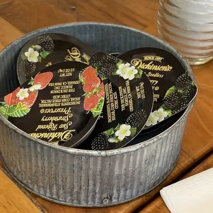 Jelly options: strawberry or blackberry  (Blackberry is my favorite)