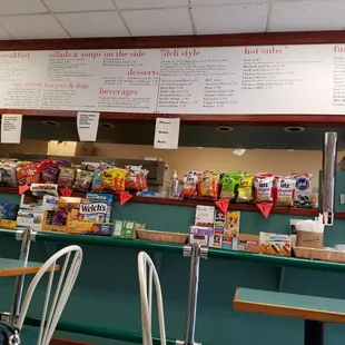 Large menu selection