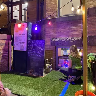 a woman playing a game