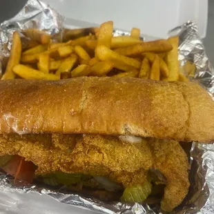 Catfish Po Boy /w fries.