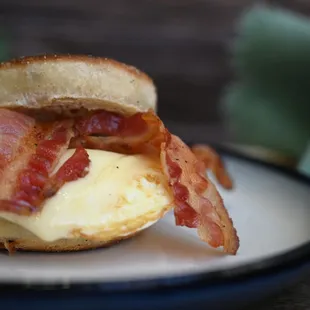 a bacon and egg sandwich