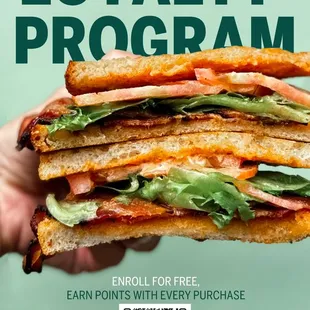 Level up  and get rewarded for being a sandwich lover!  Join our loyalty program and earn points for every delicious bite.