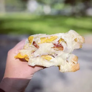 Their delicious Breakfast Grilled Crack sandwich - it&apos;s SO GOOD!