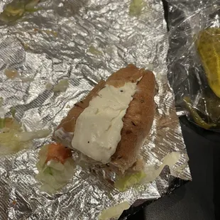 Salt stick with cream cheese