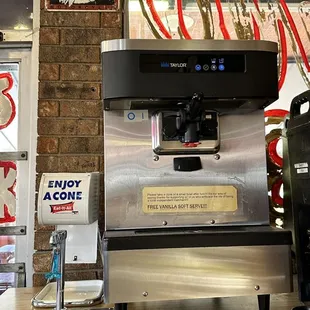 complimentary vanilla ice cream soft serve