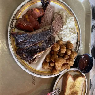 BBQ Dinner Plate with 2 Sides (mine)