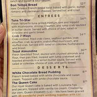 Featured menu