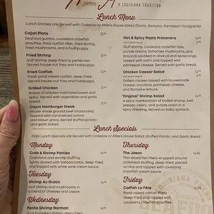 Lunch menu 4/10/24