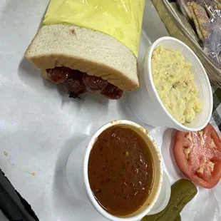 Sausage Sandwich with Potatoe salad!!!!