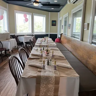 Part of private dining area with our decorations