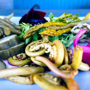 a plate of pickled vegetables