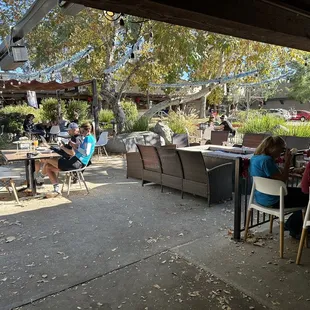 a group of people sitting at a table