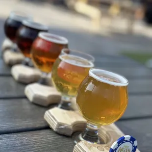 a flight of beers