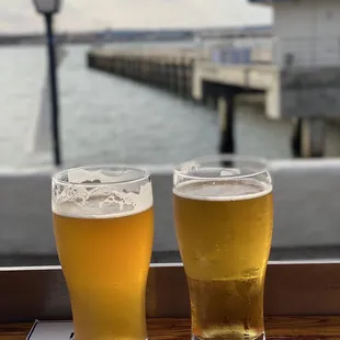 two glasses of beer