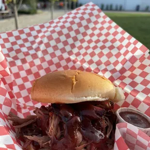 Beef brisket sandwich