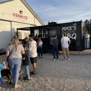 At Henmick Farm and Brewery and the line is growing