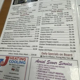menu
