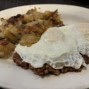 Corned beef hash and eggs