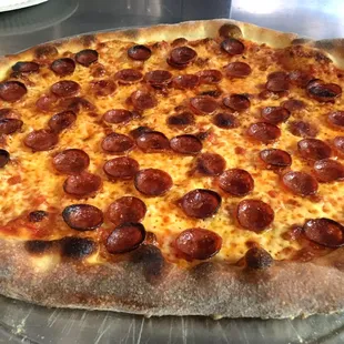 a pepperoni pizza