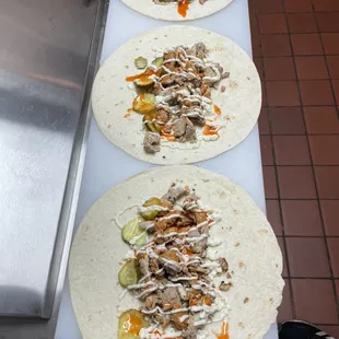 Chicken shawarma with buffalo sauce
