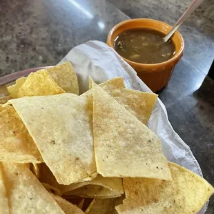 Complimentary chips and salsa