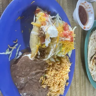 Puffy taco-beef and guacamole