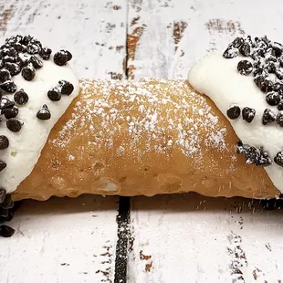 a doughnut covered in chocolate chips