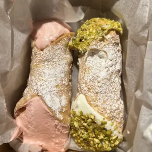 strawberry + pistachio cannoli