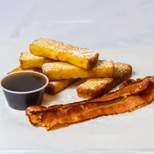 French Toast Sticks with bacon