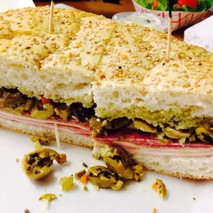 Up close and personal with this mega sandwich.