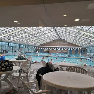 Indoor warming pool and lap pool