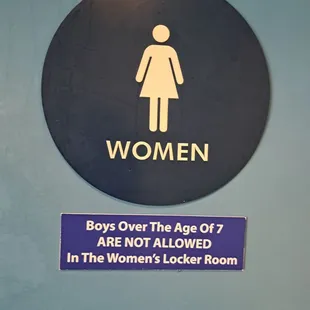 Boys over age 7 not allowed in women's locker room