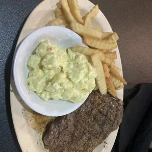 6 oz New York strip off lunch menu.