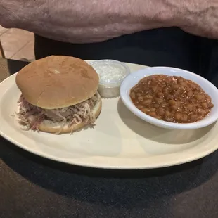 Regular bbq pork sandwich plate
